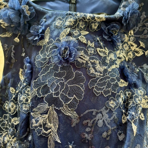 Tadashi Shoji CGU24890M - 3d Floral Cocktail Dress Size 12 - Picture 5 of 6